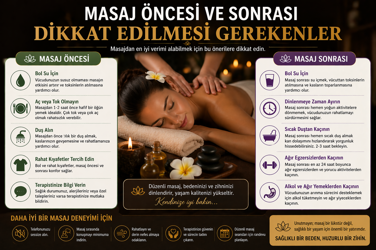 Masaj Öncesi ve Sonrası Dikkat Edilmesi Gerekenler